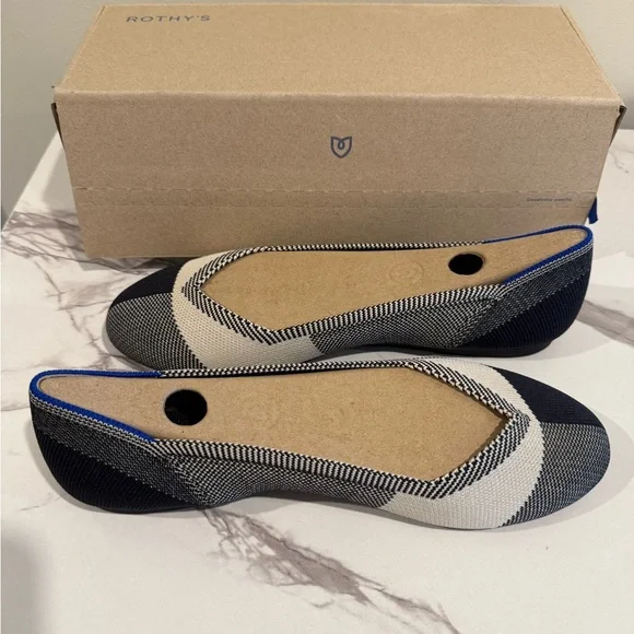 Rothy's Women's Black and White Flats - Picture 2 of 6